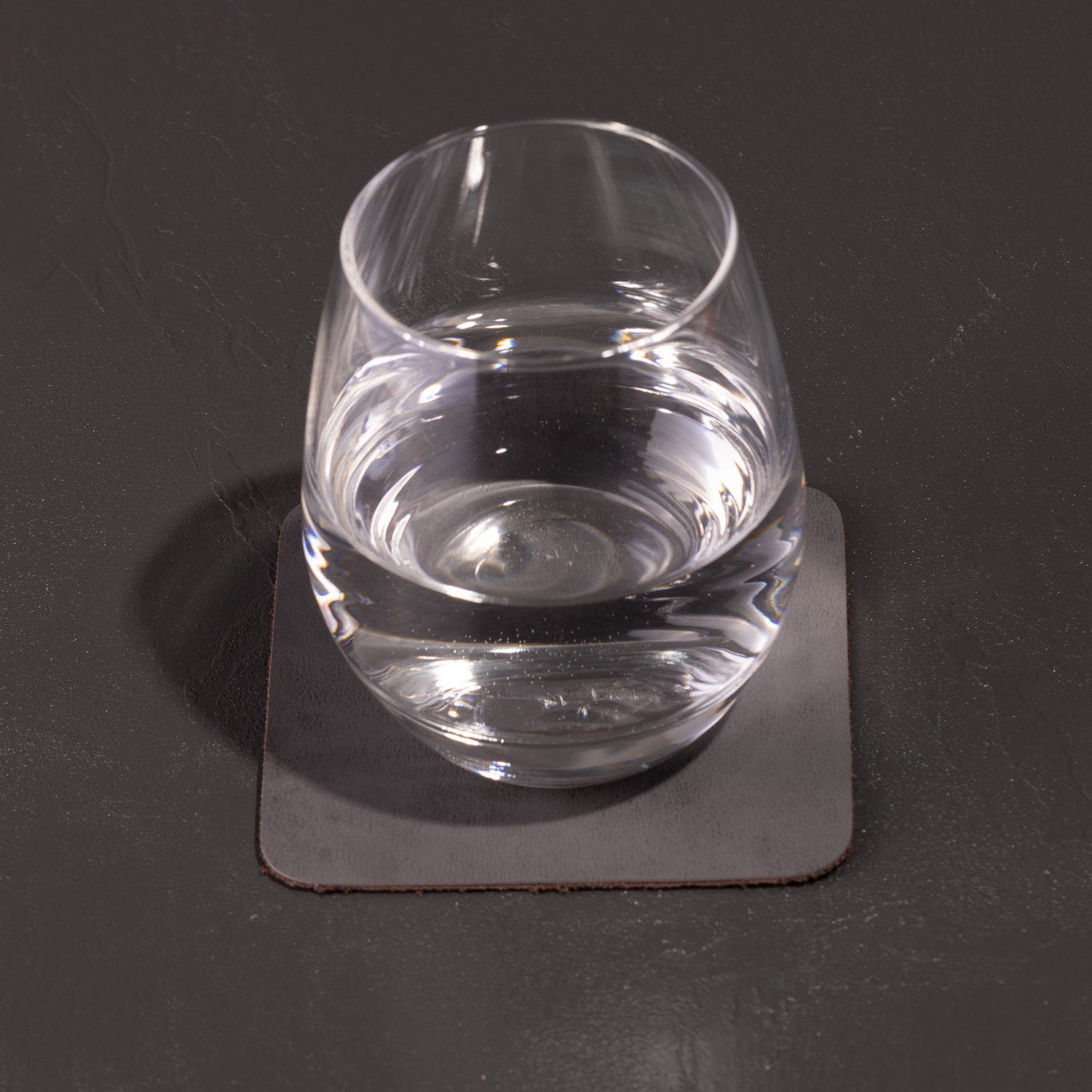 6er Set Lederoptik Glasuntersetzer "Havanna" in eckiger Form