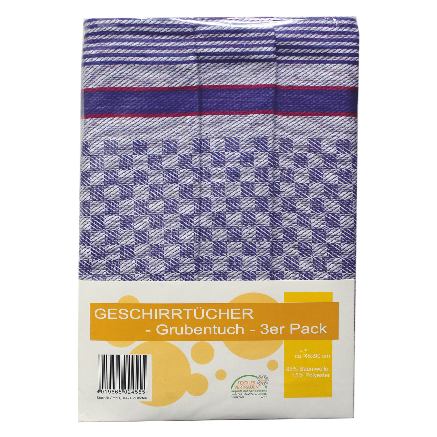 Original Grubentücher im 3er Pack, Farbe blau; ca. 45x90 cm / kochfest - Stuco -