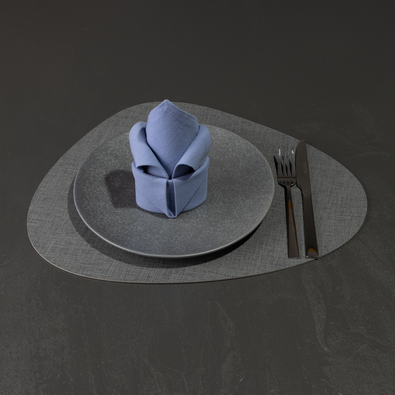antibakterielles & hochwertiges Tischset "Acana" in Steinform mit textiler Struktur
