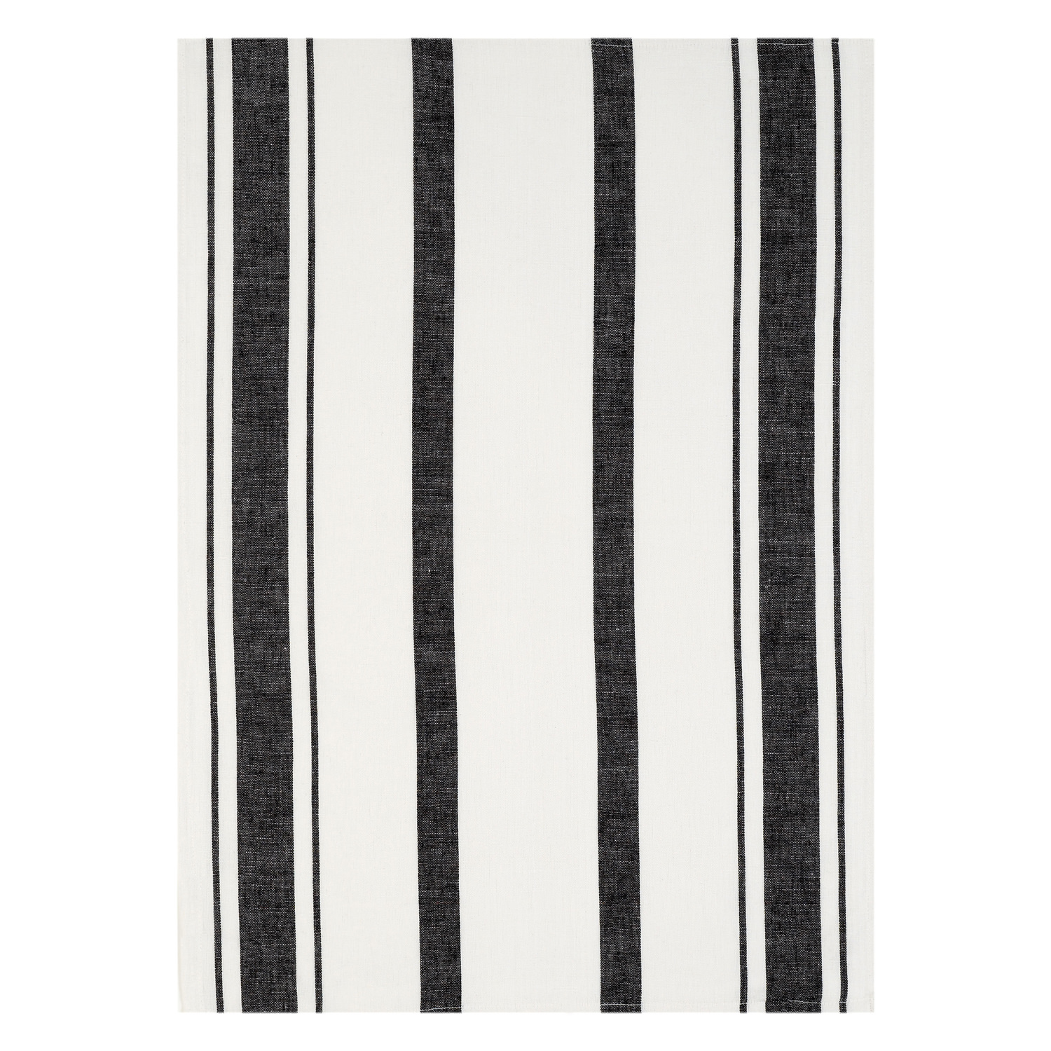 Geschirrtuch Halbleinen gestreift - Farbe schwarz