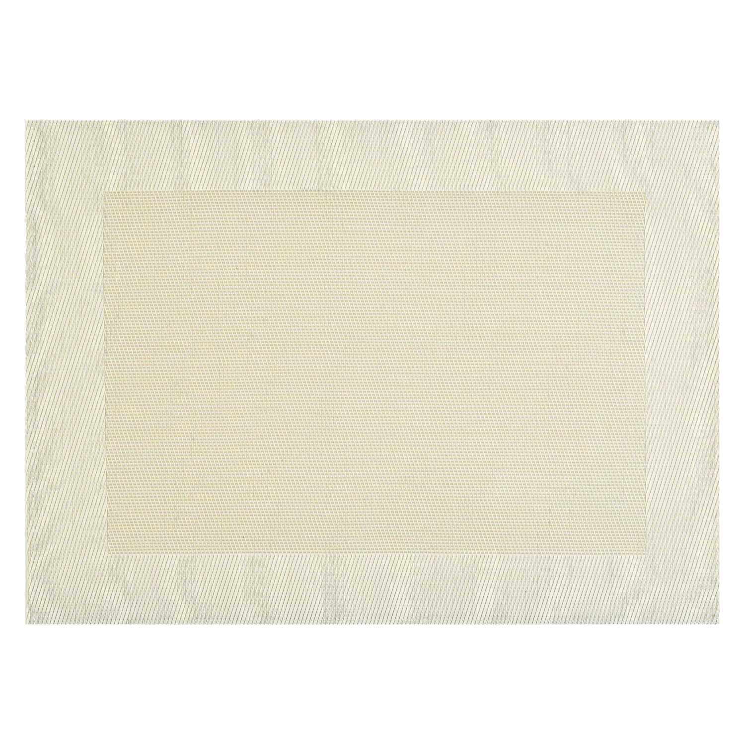 edles & abwischbares Tischset "Cadre" mit umgenähten Rand - Farbe ecru
