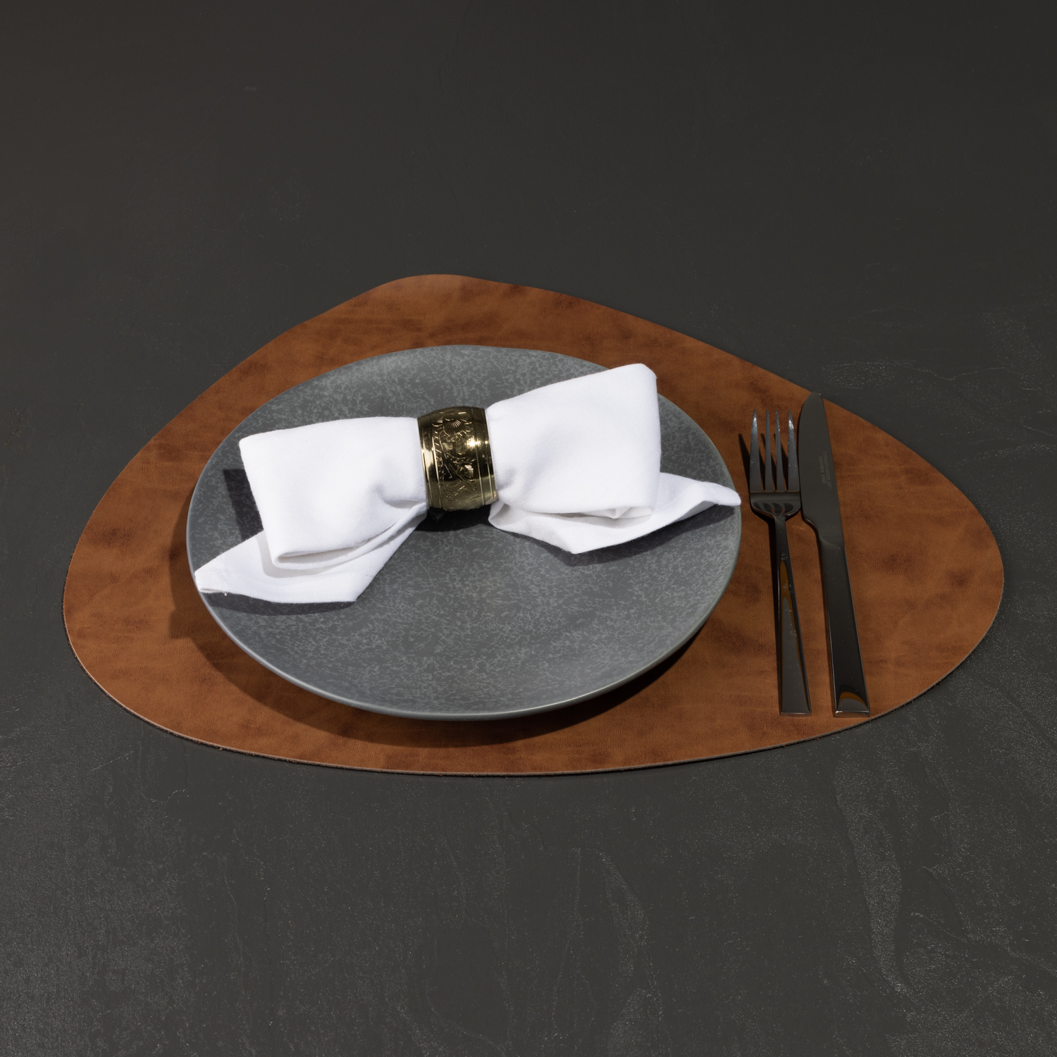 antibakterielles Tischset "Havanna" in Steinform (Stone Shape) mit Lederoptik