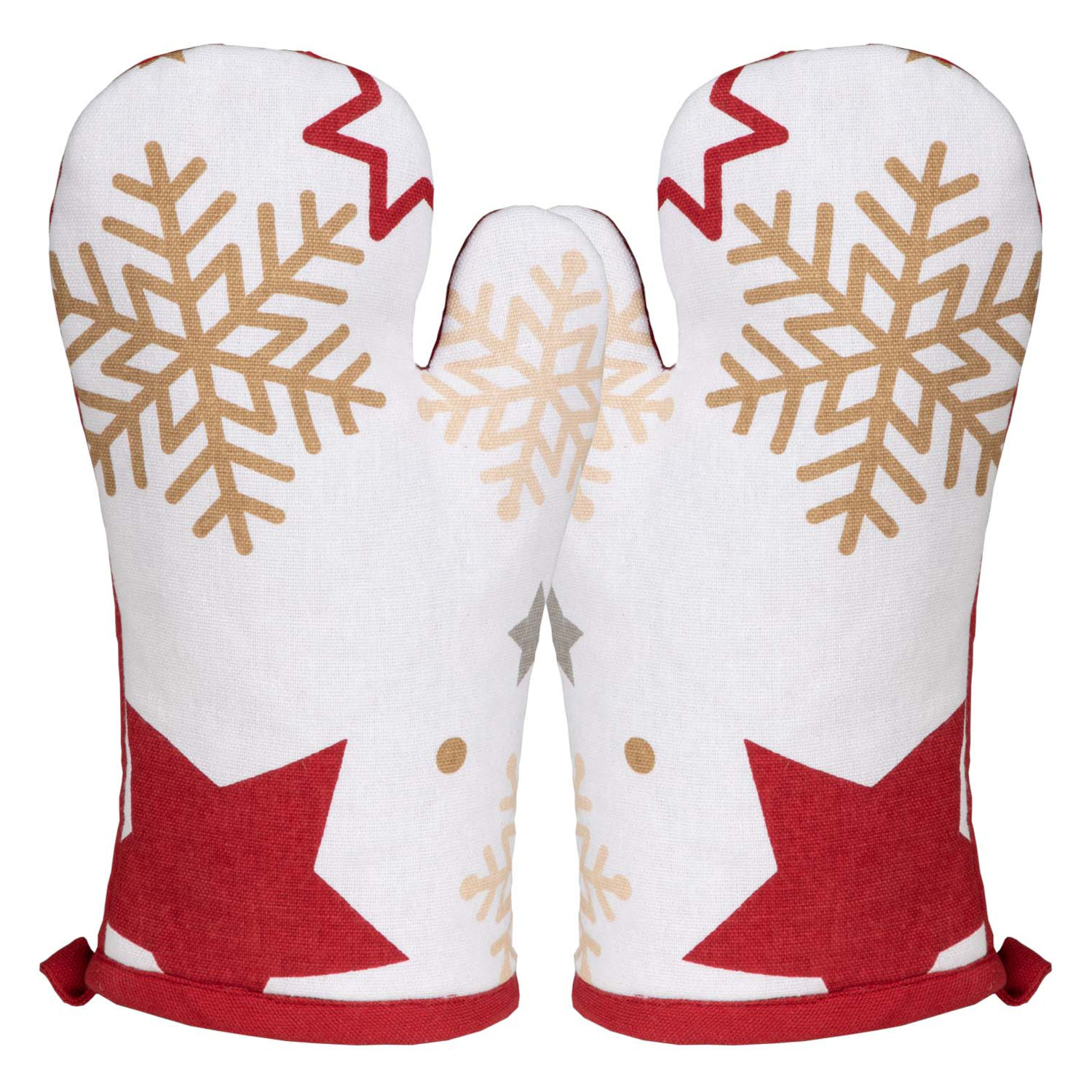 Backhandschuhe (PSA) im 2er Set, winterliches Motiv, ca. 18x28 cm, hitzebeständig - Stuco - Stardust, winterliches Küchenthema