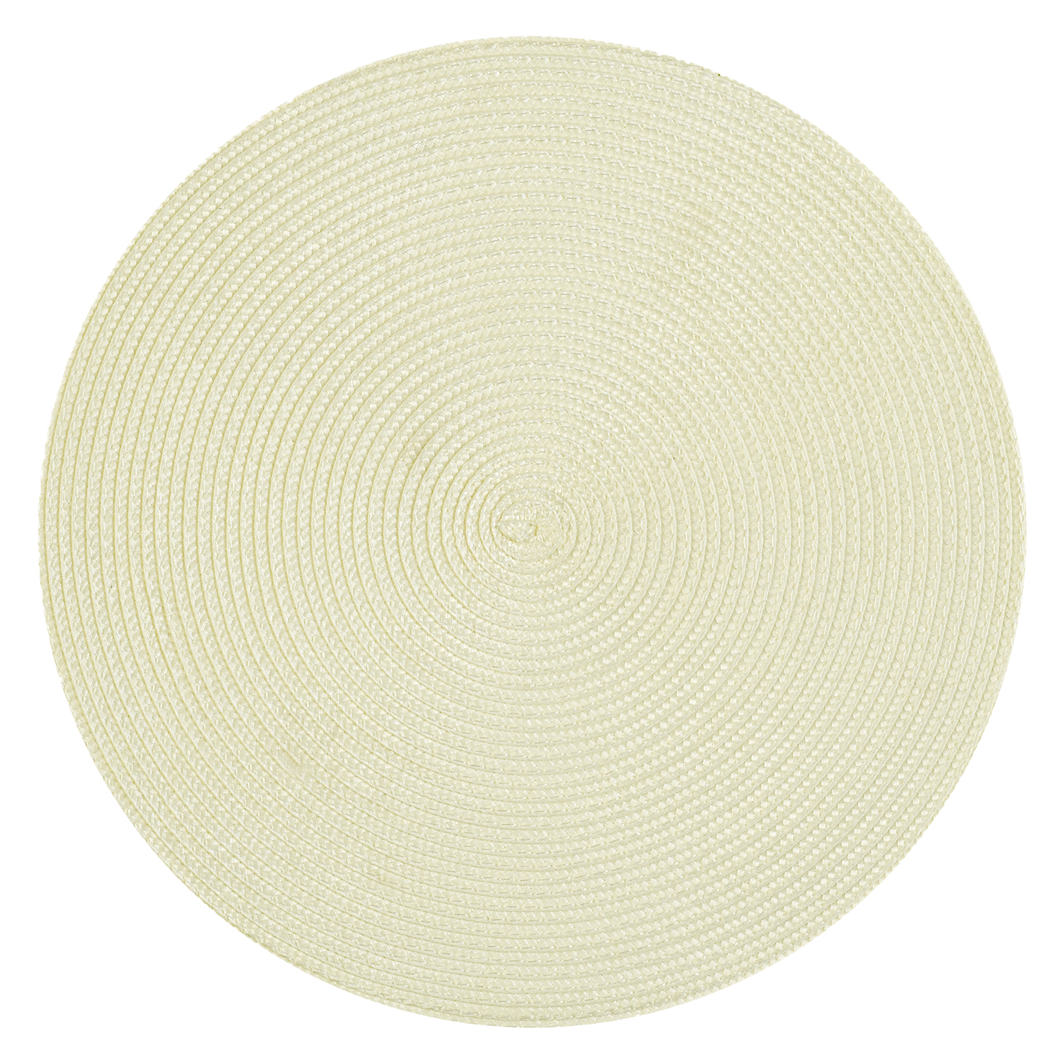 rundes, geflochtenes Tischset "Polypro" in Bastoptik - Farbe ecru