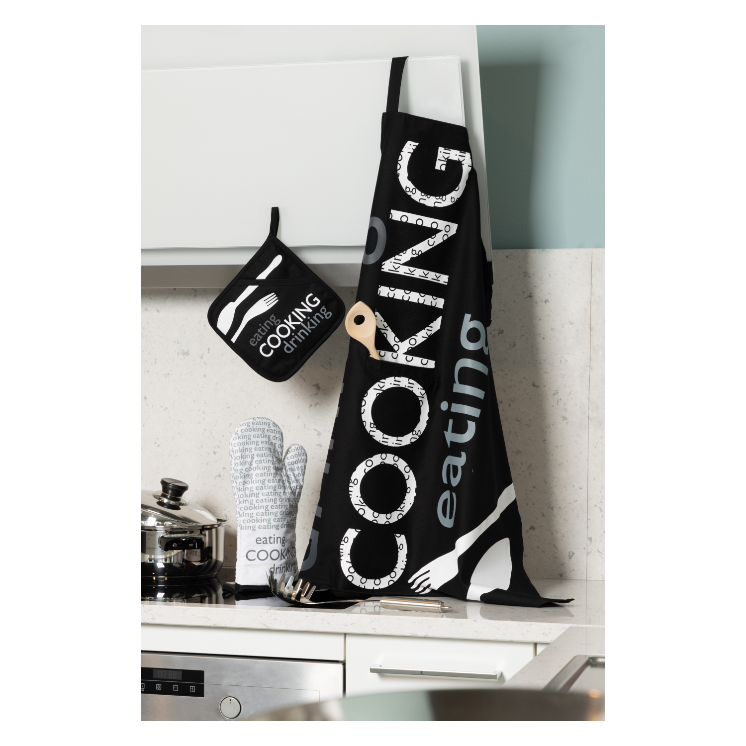 Ofenhandschuh (PSA) - Newspaper schwarz