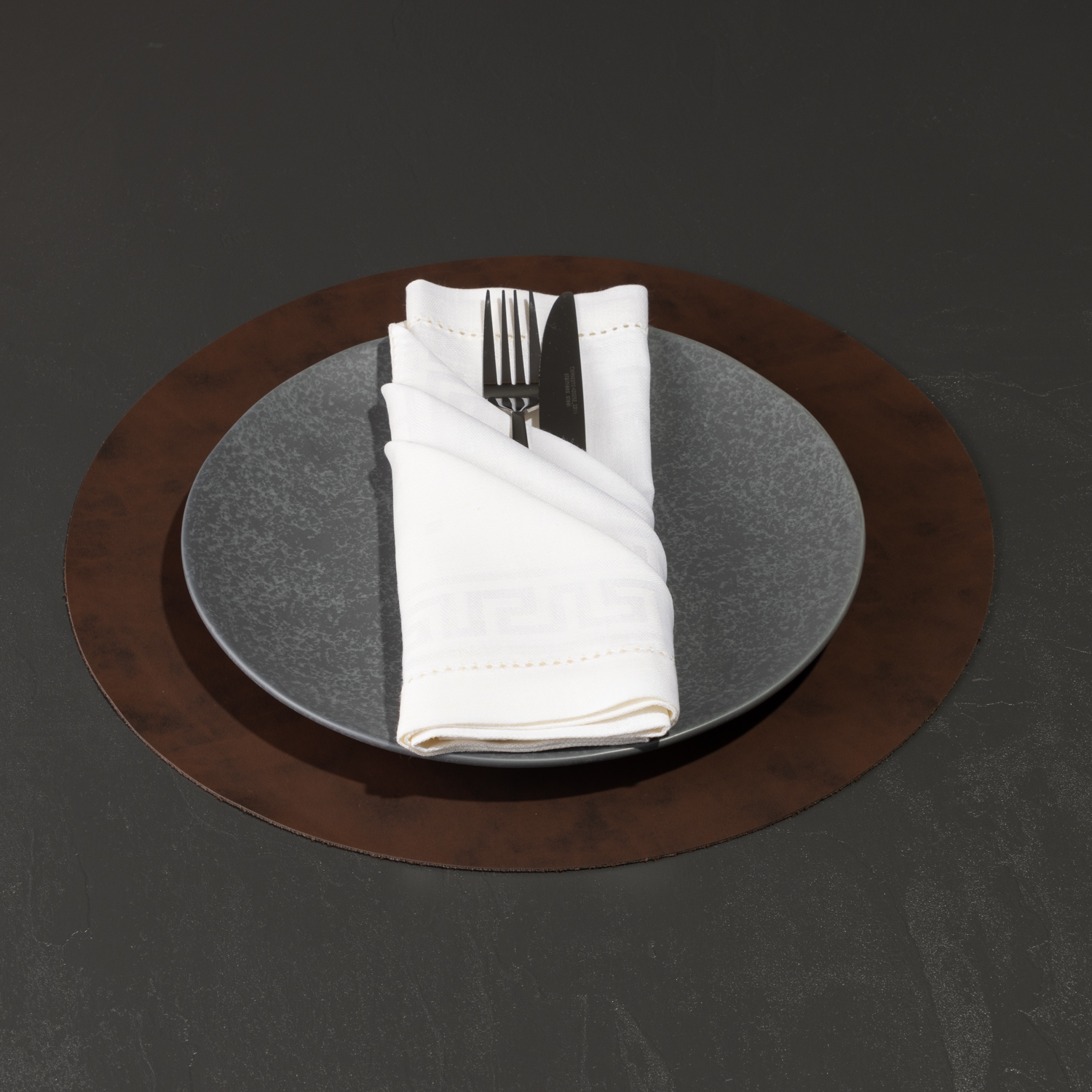 antibakterielles Lederoptik Tischset "Havanna" in runder Form