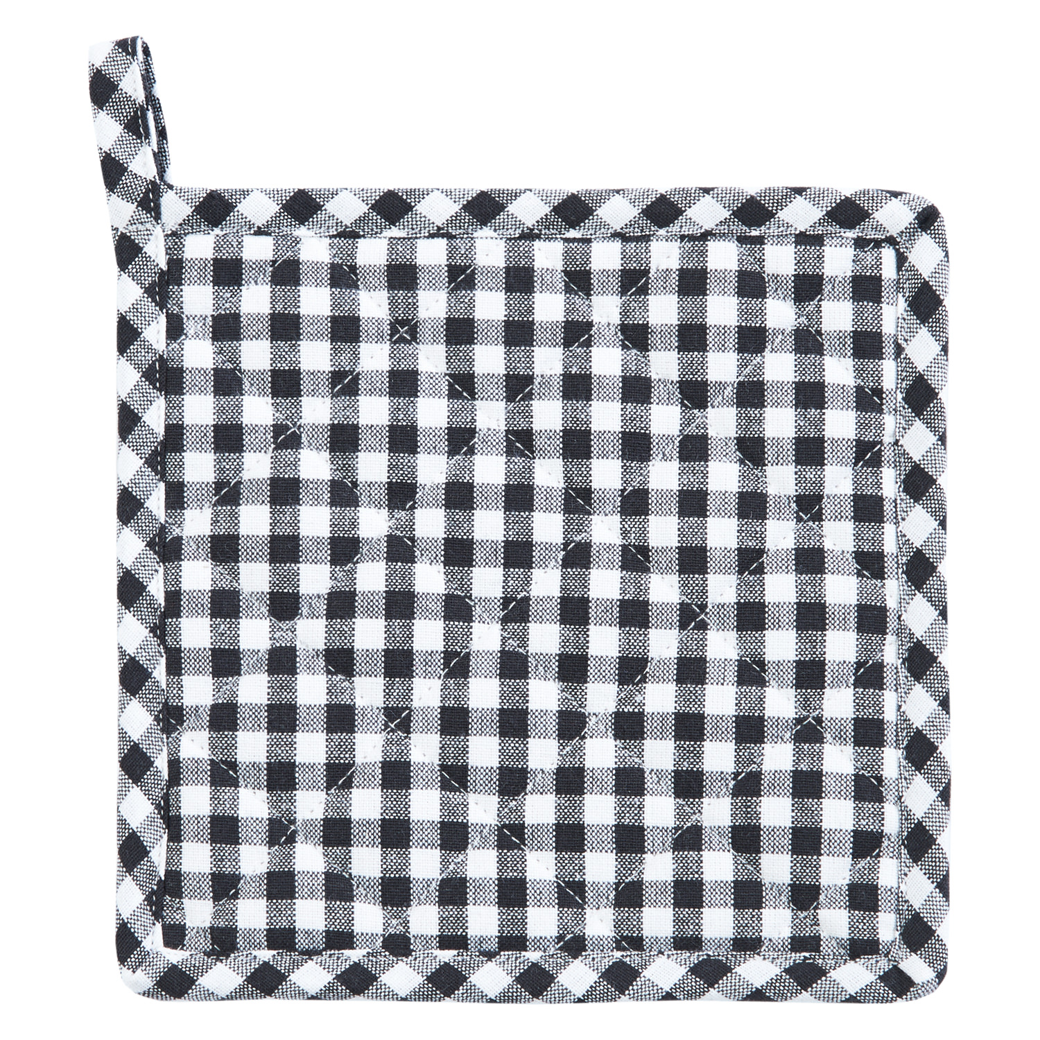 Topflappen vichy - Farbe schwarz (Küchengreifhilfe)