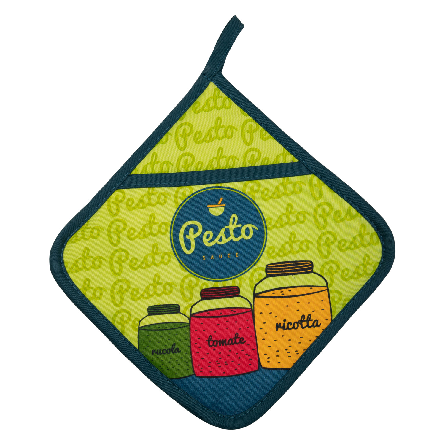 Topflappen mit Eingriff - Pesto (Küchengreifhilfe)