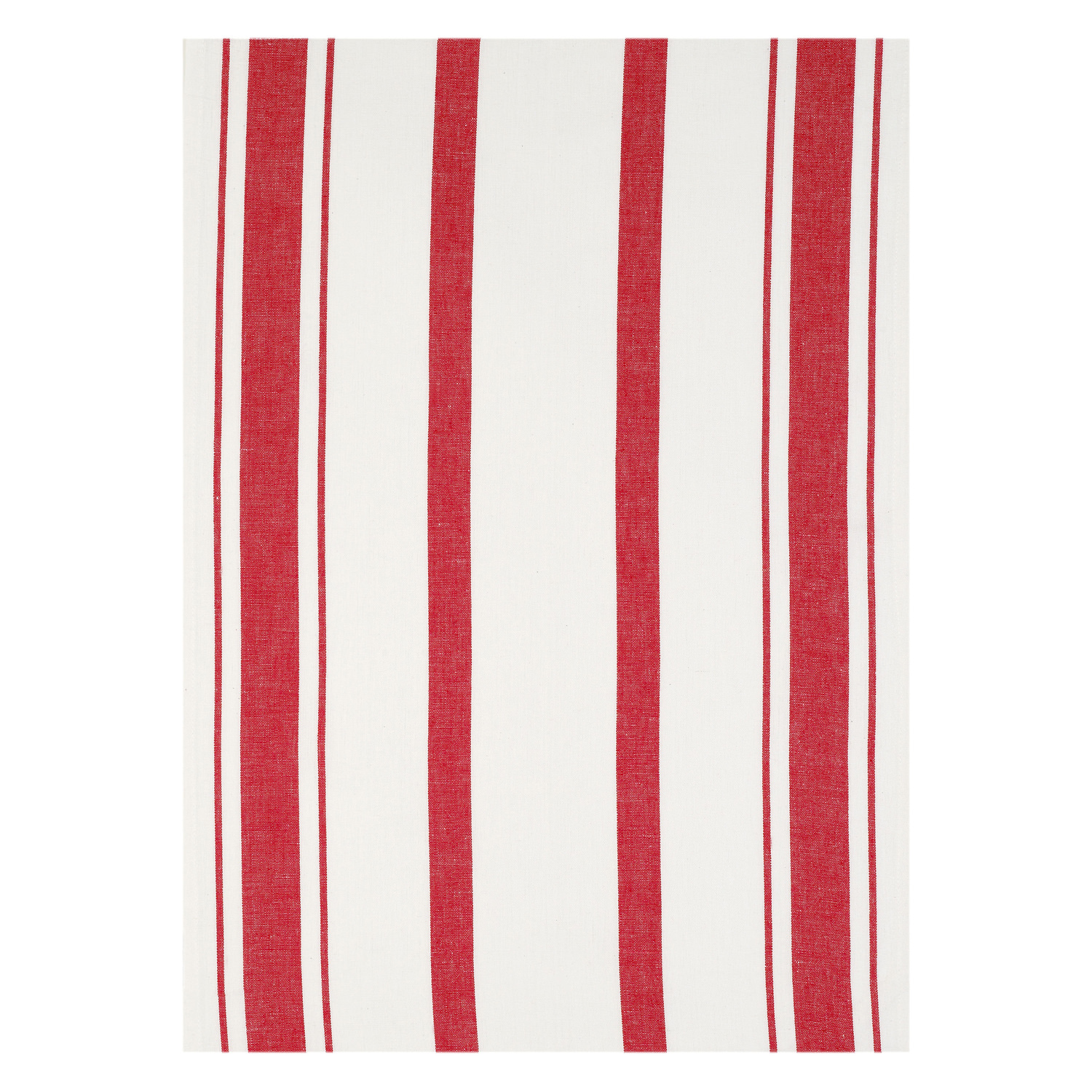 Geschirrtuch Halbleinen gestreift - Farbe rot