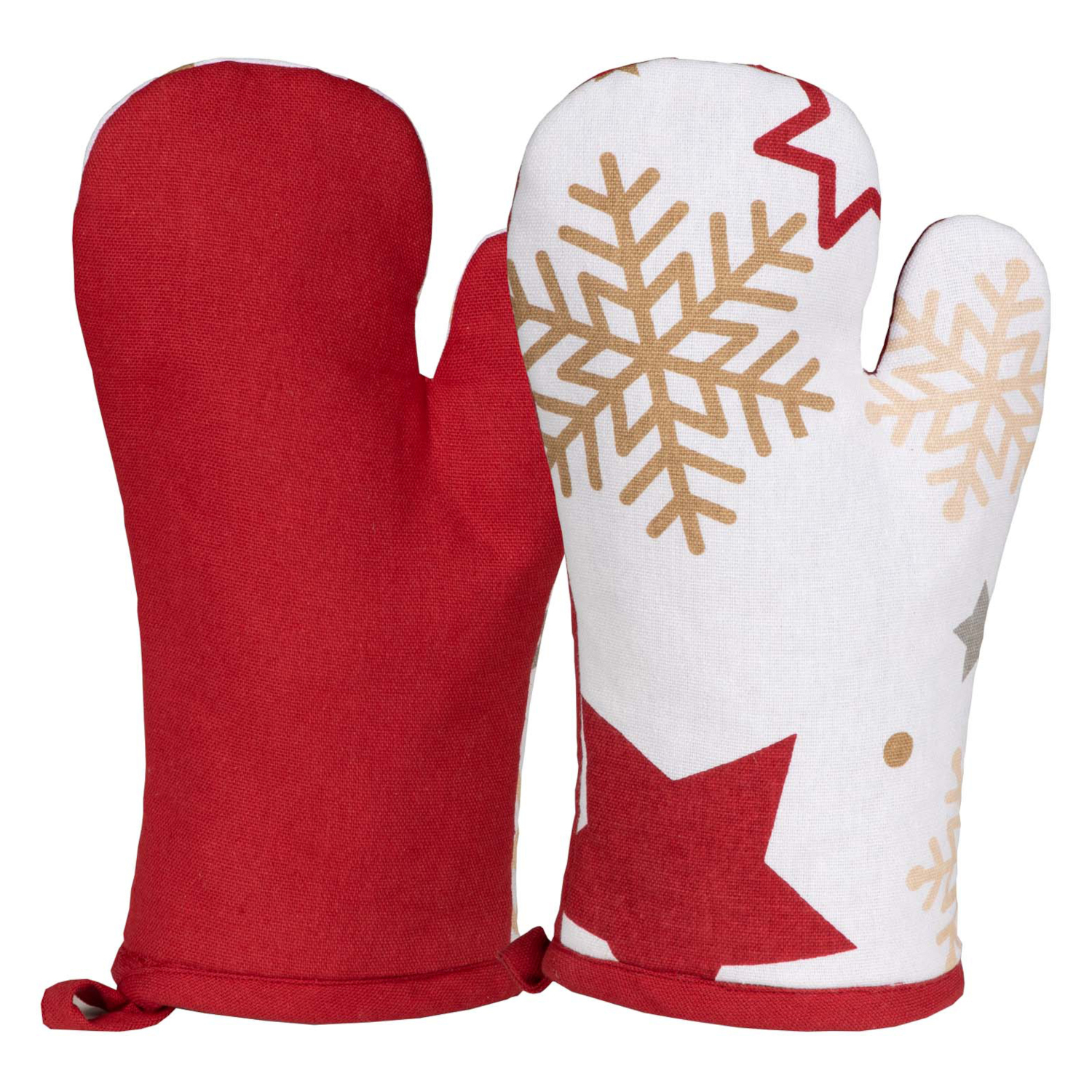 Backhandschuhe (PSA) im 2er Set, winterliches Motiv, ca. 18x28 cm, hitzebeständig - Stuco - Stardust, winterliches Küchenthema
