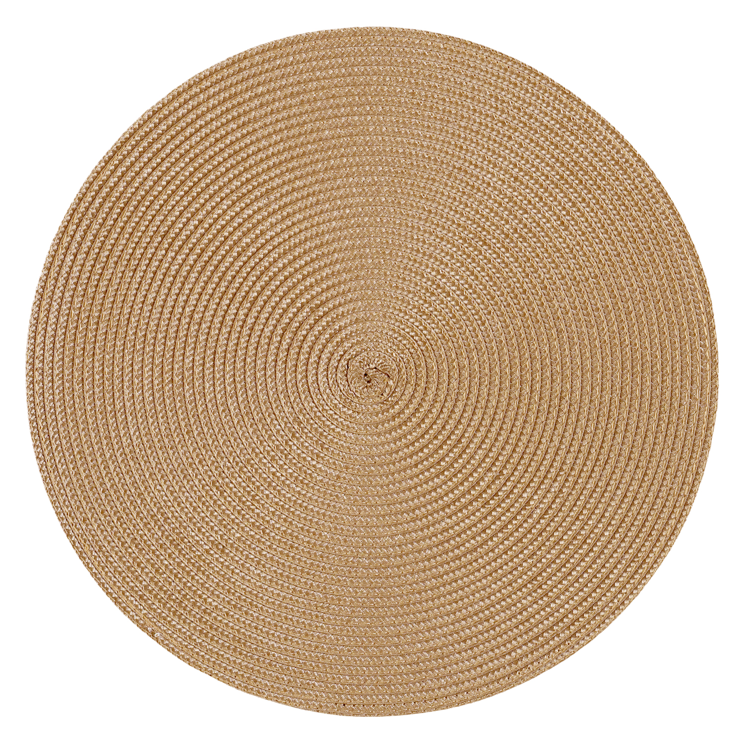 rundes, geflochtenes Tischset "Polypro" in Bastoptik - Farbe caramel