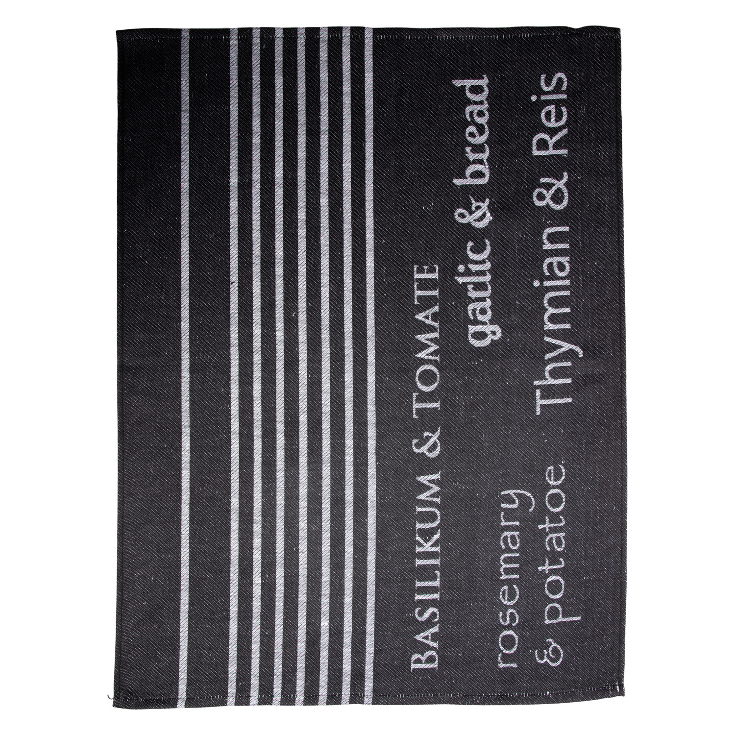 Geschirrtuch Halbleinen jacquard - Herbs & More schwarz