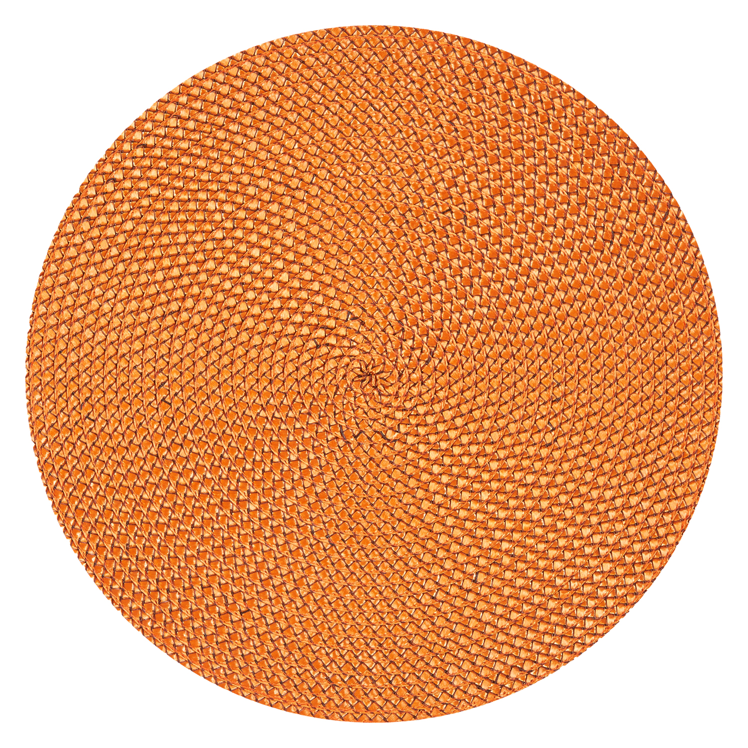 rundes Tischset "Basket" in geflochtener Bastoptik - Farbe orange