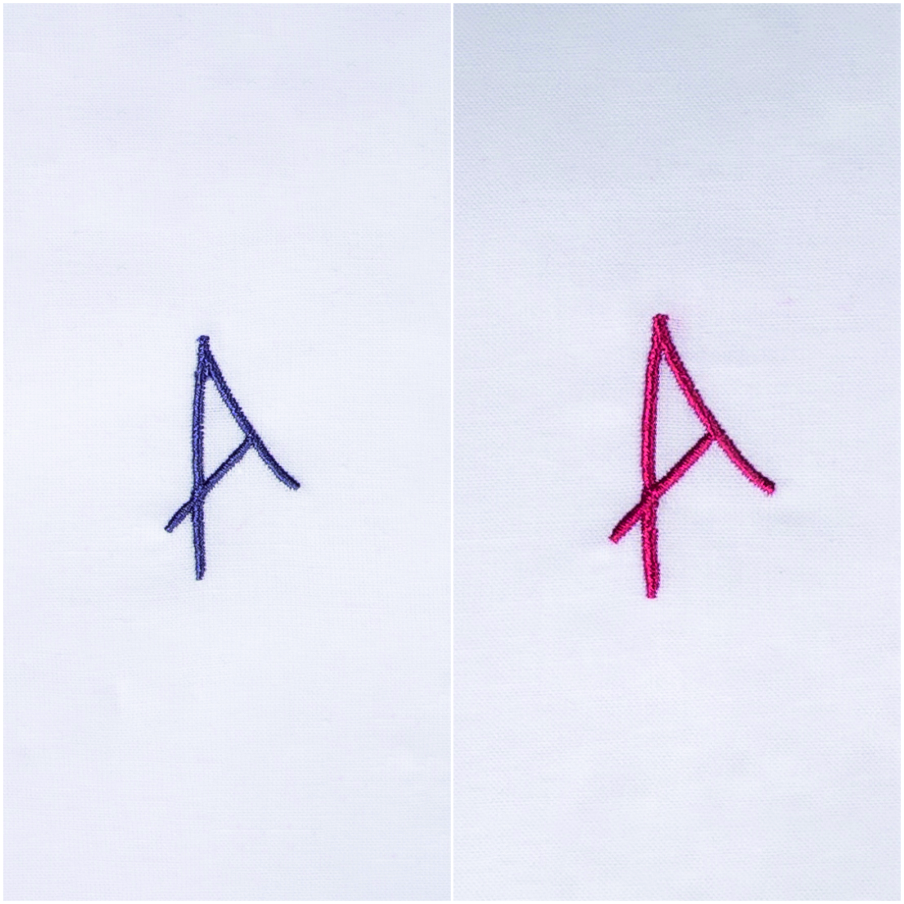 3 Stck Herren Stofftaschentücher mit Monogramm bestickt - mit farbigem Rand und Satinstreifen 100% Baumwolle