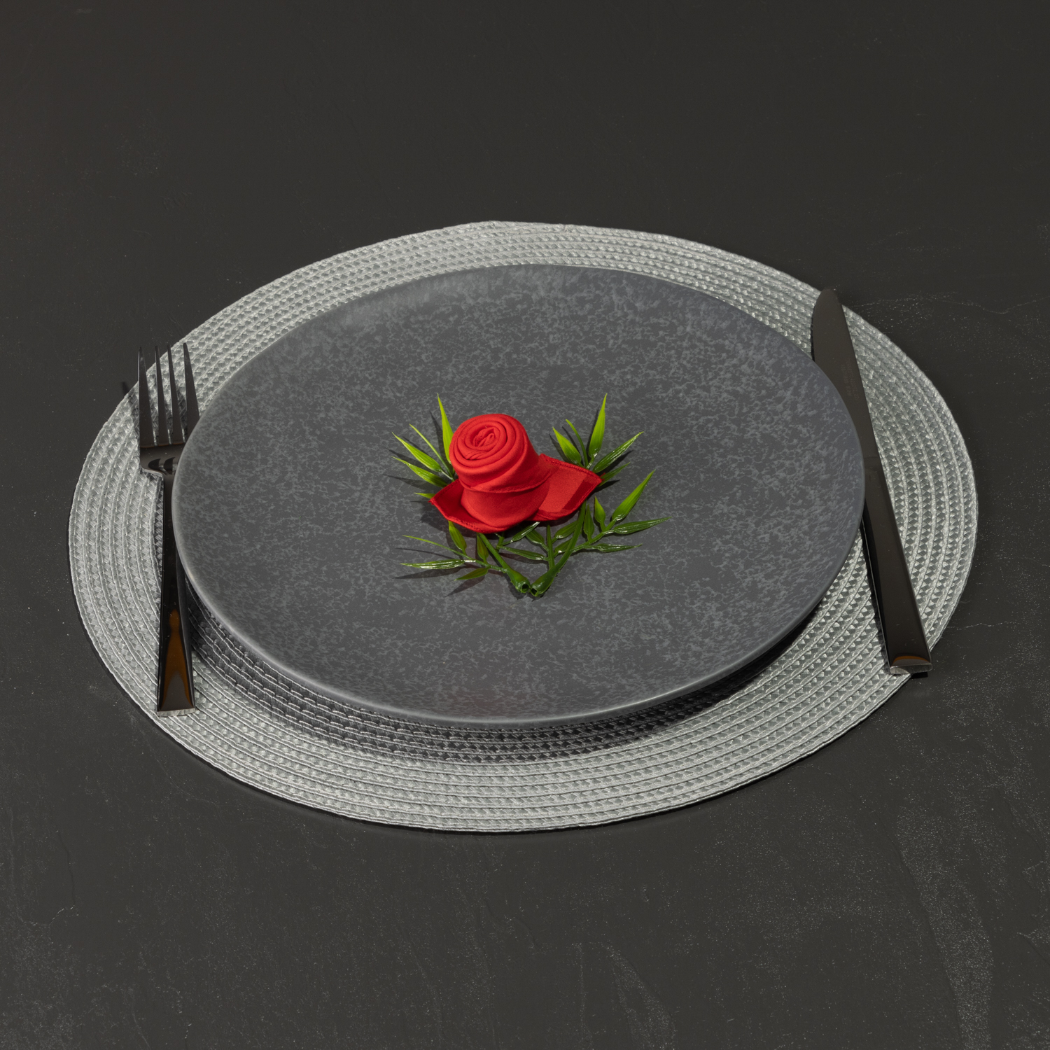 rundes, geflochtenes Tischset "Polypro" in Bastoptik