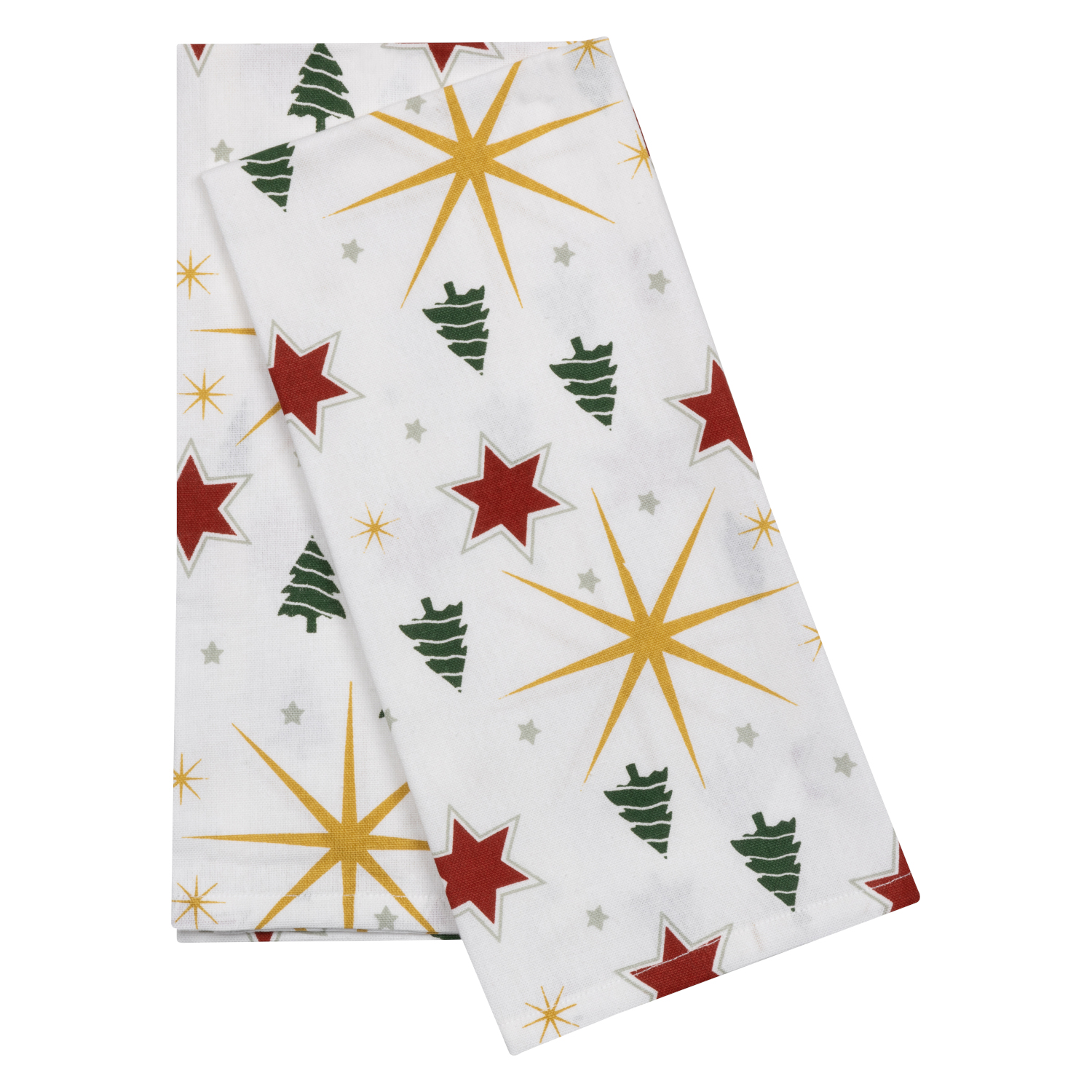 weihnachtlich bedruckte Geschirrtücher aus Baumwolle mit Aufhänger - Stuco - X-Mas Edition, X-Mas Tree