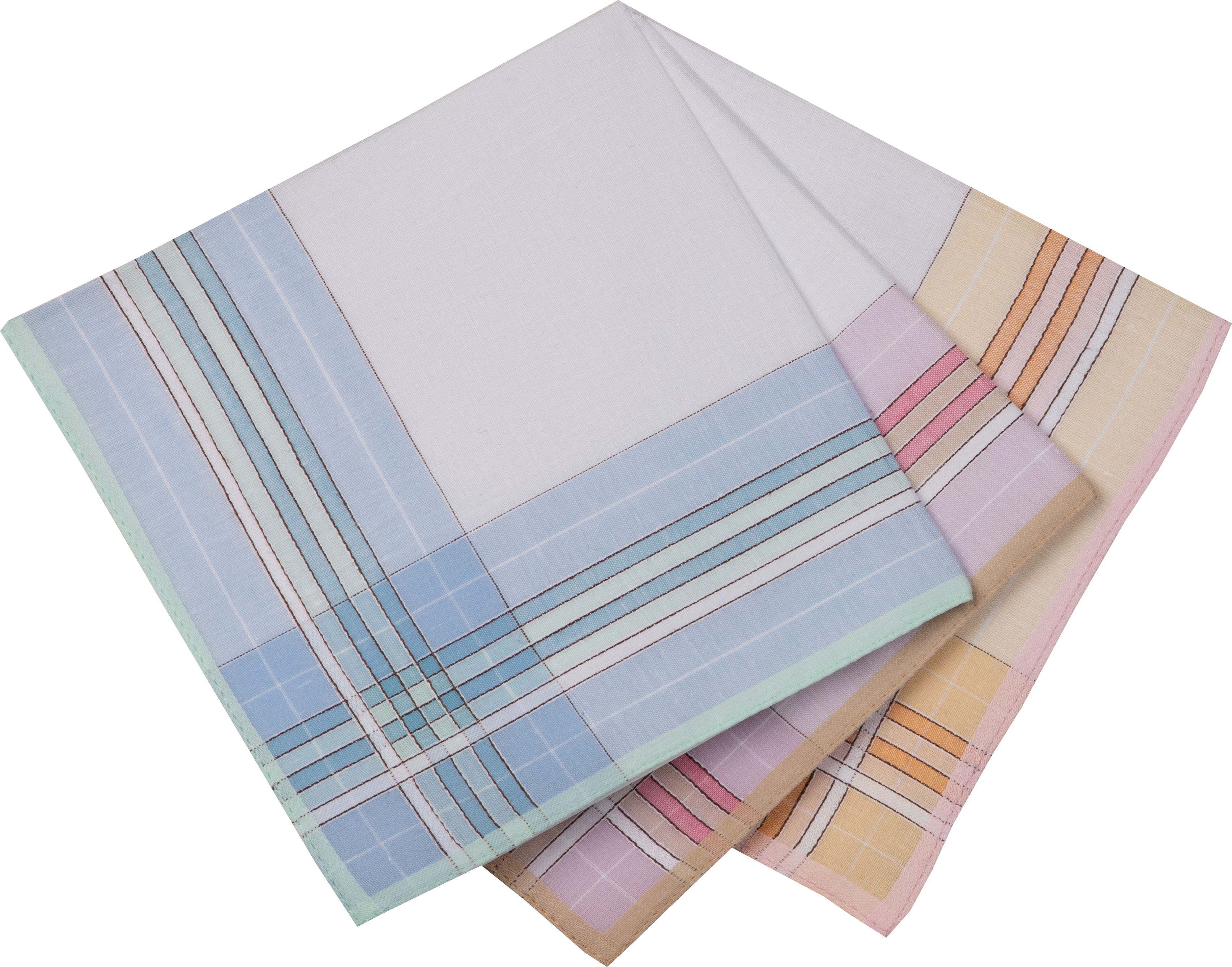 12 Stofftaschentücher für Damen - weißgrundig