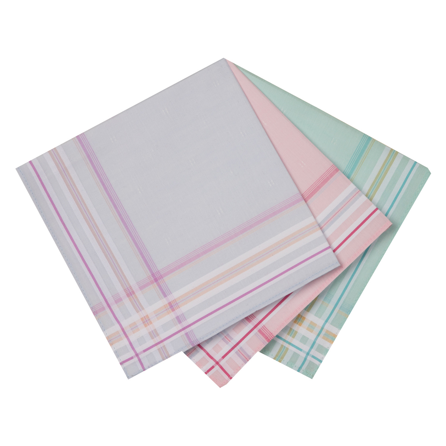 6 Stofftaschentücher für Damen - farbig, mit Ornamenten